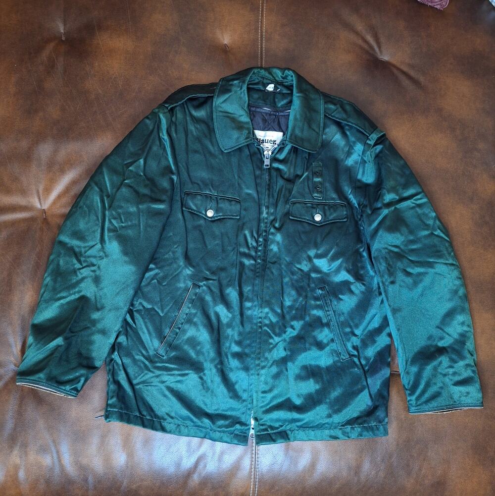 Vintage Blauer Green Satin Duty Jacket 42R Made in USA 3M Thinsulate Police 70s